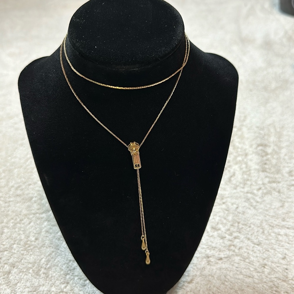 Vintage adjustable zipper necklace